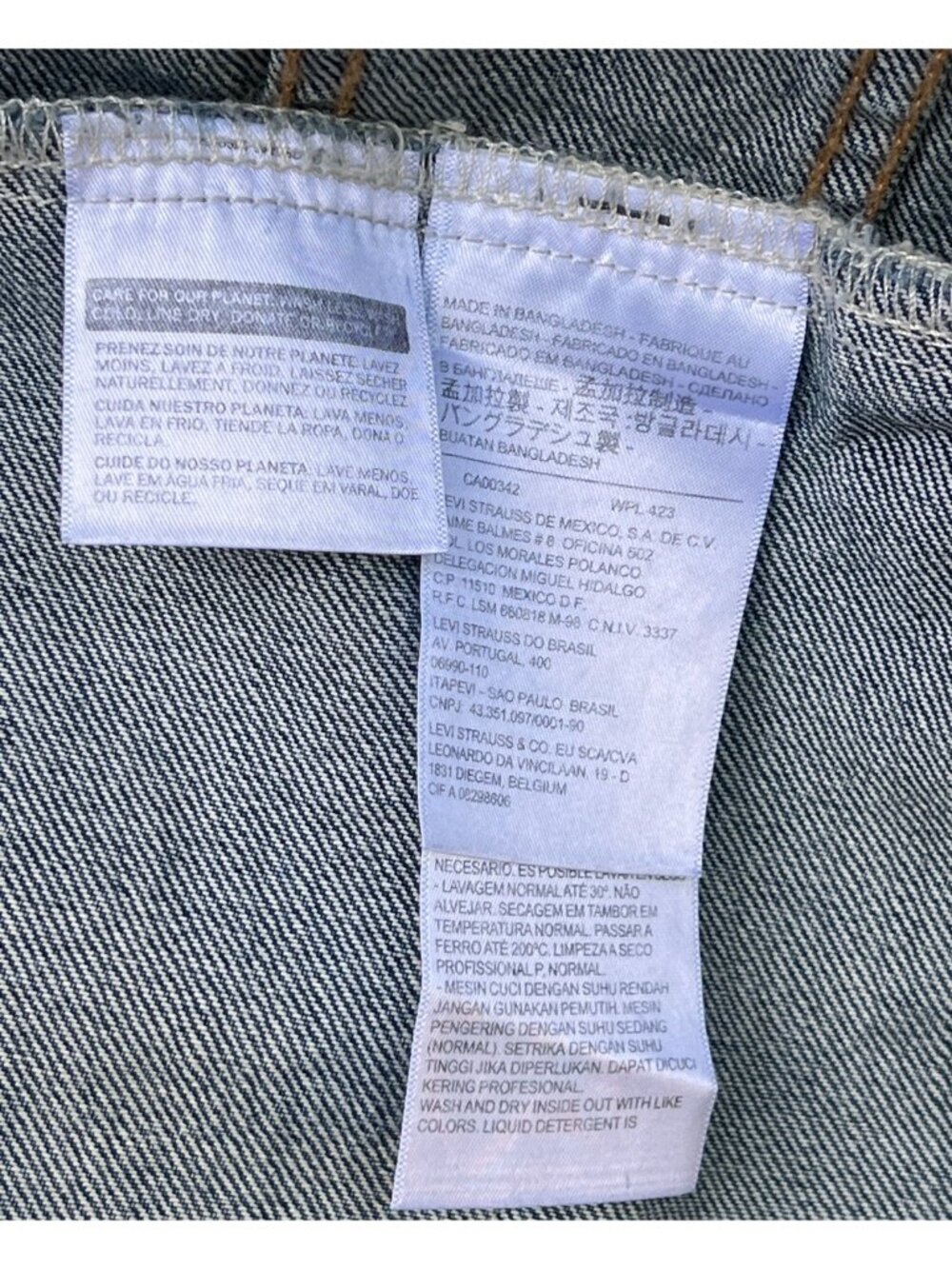 Levis Womens XXL Denim Jacket 72334 Button Front Pockets Mid-Wash Blue Cotton - Picture 11 of 11